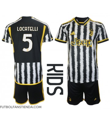 Juventus Manuel Locatelli #5 Primera Equipación Niños 2023-24 Manga Corta (+ Pantalones cortos)